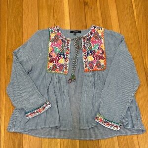 Colorful Embroidered Women's Blouse
